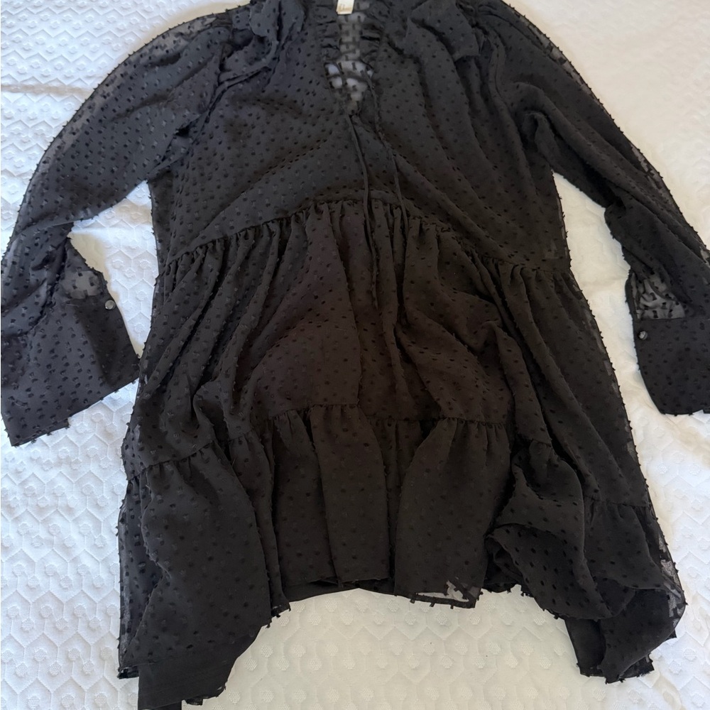 H&M Black Textured Dress